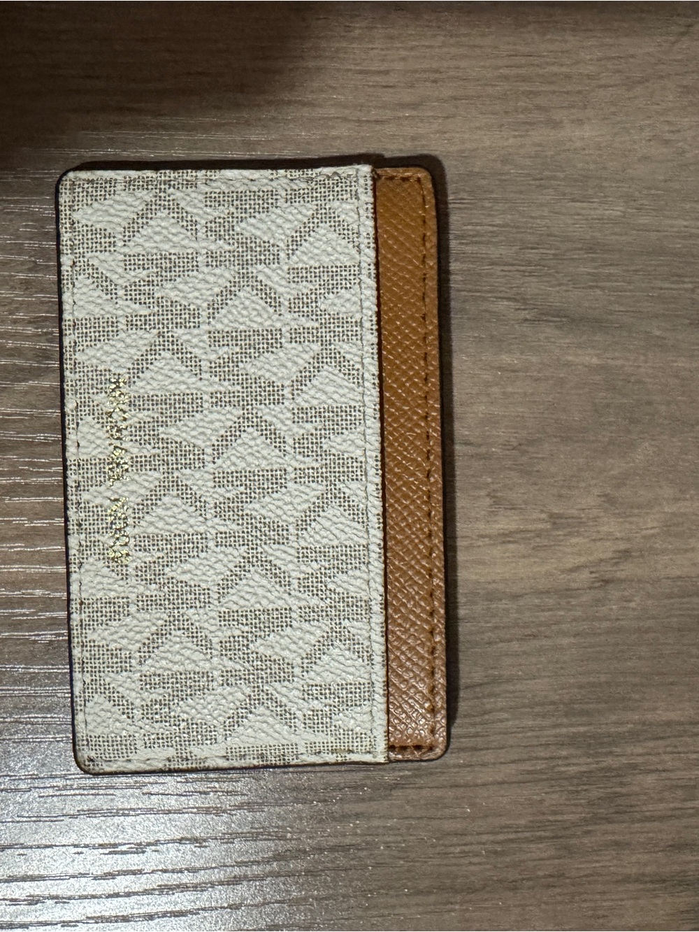 Michael Kors Card Holder in Cream and Tan